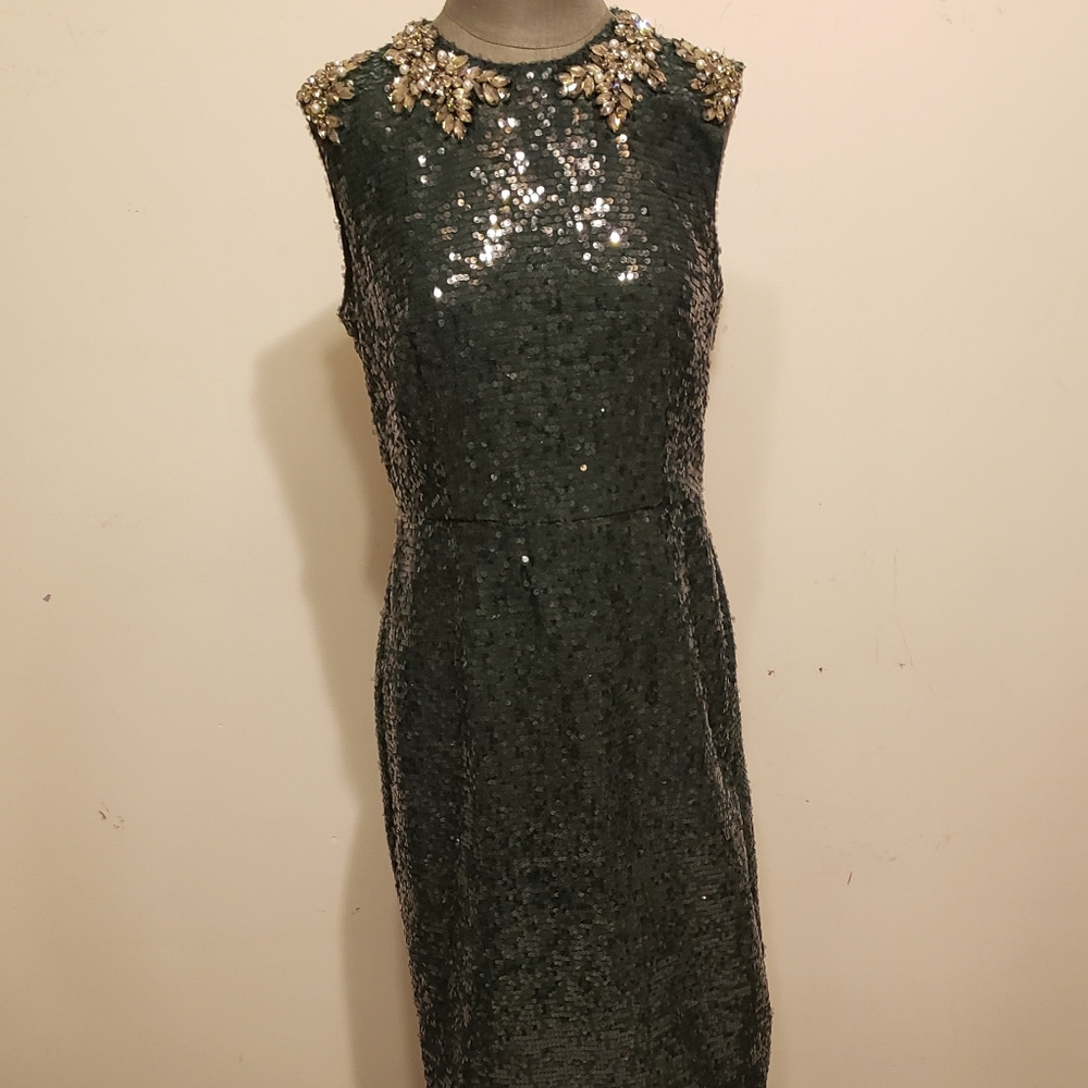 ERDEM  Sequin Embellished Sleeveless Midi Dress - Picture 4 of 8
